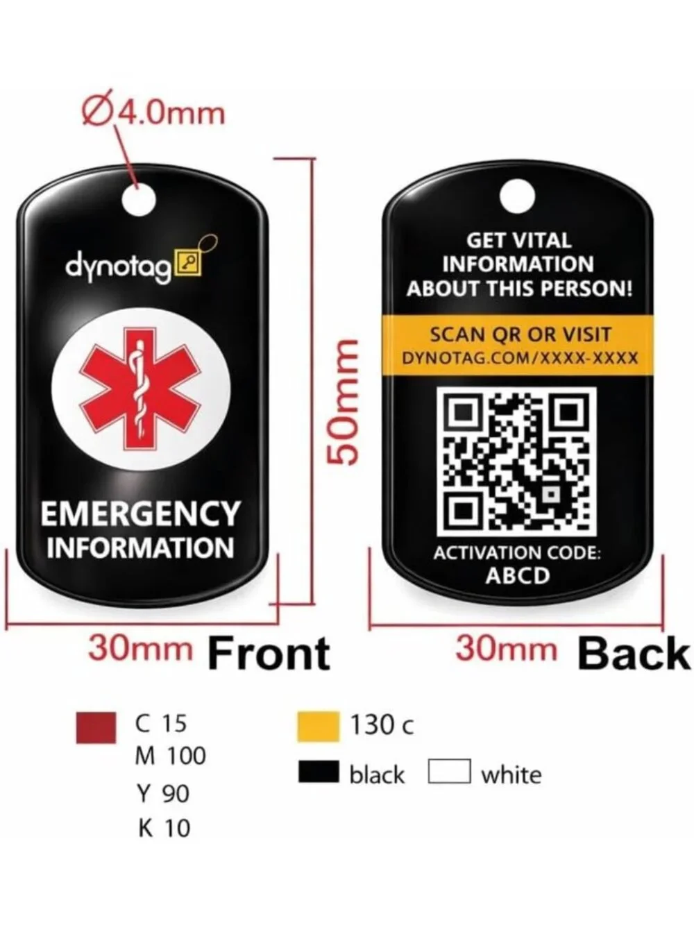 Stylish Medical Alert Pendant for Men & Women | Smart ID with Online Profile